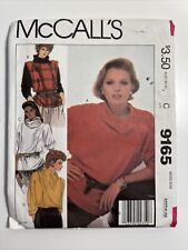 McCalls 9165 Pullover Top Bias Cowl Collar Size M Bust 36, 38 Front Tucks UNCUT picture