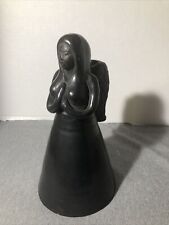 Vintage, Mexican Oaxaca, Angel, Black Clay, Folk Art, Candle Holder, Handmade 9” picture