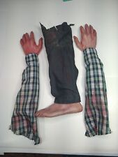Bloody Severed Arms And 1 Leg Halloween Props [Lot 2 Arms 1 Leg] Used picture