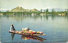 India Srinagar, Kashmir, Dal Lake, Man in Boat with Flowers, DB, Unposted picture