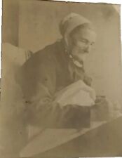 Antique 1800s Cabinet Card Photo Old Woman Hat Bonnet Lap Throw Whistlers Mother picture