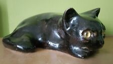Winstanley size 2 Vintage Dark brown/Black cat With Yellow Eyes. picture