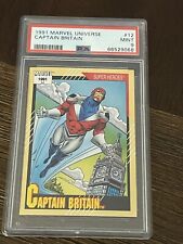 1991 Marvel Universe #12 Captain Britain Low Pop PSA 9 MINT Brian Braddock picture