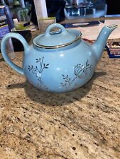 VINTAGE BLUE WITH GOLD ACCENTS MUSICAL TEAPOT 9x5 picture