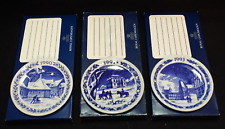 SET of 3 Vintage Royal Copenhagen Denmark Fajance Mini Plates 1990 1991 1993 picture