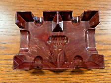 Vintage Nu-Dell Plastics No. 30 Double Deck Card Tray Brown Maroon Marbled picture