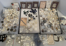 Huge Lot Of Antique Glass & Shell Buttons #74 picture