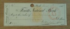 ORIGINAL 1867 New York BANK Check~