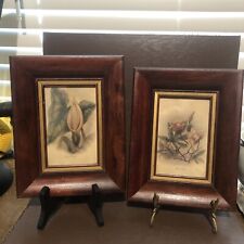 2 Antique Pictures With Original Frames/flowers  picture