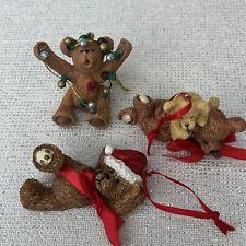 Vintage Kurt S. Alder Set of Tree Bears Christmas Holiday Ornaments Resin picture