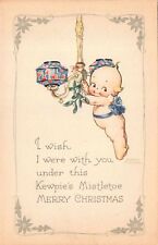Christmas Postcard Rose O'Neill artwork Kewpie's Hanging Mistletoe~118238 picture