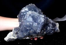 13.4LB New Find Transparent Blue Cube Fluorite Crystal Cluster Mineral Specimen picture
