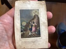 Antique Holy Card 1840’s scapular Cross Religious Print picture