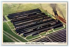 c1940s Aerial View Of World's Finest Machine Shop Minneapolis Minnesota Postcard picture