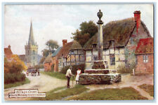 c1910 Village Cross Childs Wickham Worcestershire Oilette Tuck Art Postcard picture