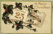 Postcard Vintage Artistic Embossed Merry Christmas. picture