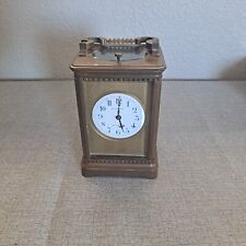 Large Antique Repeating Carriage Alarm Clock repeater Brass picture