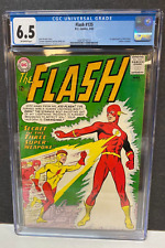 FLASH 135 CGC 6.5 OFF WHITE PAGES FIRST KID FLASH YELLOW COSTUME 1963 picture