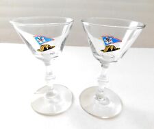 American Airlines Admirals Club Martini Cocktail Glasses 1950s Set of 2  picture