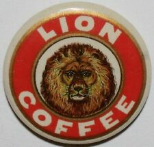 Vintage pinback pin LION COFFEE picturing the lion early one in n-mint condition picture