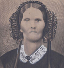 1860s? CIVIL WAR ERA ALBUMEN CABINET PHOTO FOLK ART ENHANCED OLD WOMAN CREEPY picture