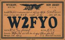 1948 Wyckoff,NJ W2FYO Bergen County QSL/Ham New Jersey Chrome Postcard 1c stamp picture