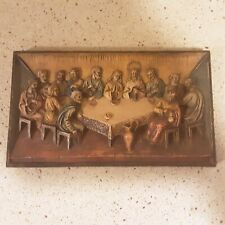 Vintage The Last Supper 3D Resin Wall Plaque Hanging Art Religious-Made in Italy picture