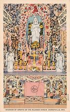 Dickeyville WI Wisconsin Sacred Heart Shrine Altar Church Vtg Postcard A10 picture