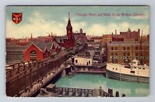 Chicago IL-Illinois, Aerial Chicago River And Wells, Vintage c1912 Postcard picture