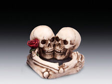Skull Ashtray with Lovers Rose Figurine Statue Skeleton Halloween picture
