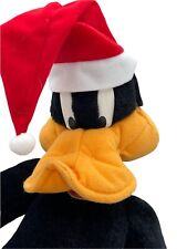 Vintage Daffy Duck Poseable Plush Ace Looney Tunes Christmas Santa Hat 1996 picture