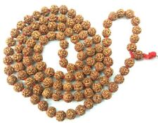 Rudraksha Mala / 5 Mukhi Rudraksha Mala - Chikna Beads - Pathri Beads - 8 MM picture