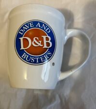 Vintage Dave and Busters Mug Cup Orange with Blue Logo Coffee Tea Large 16oz picture