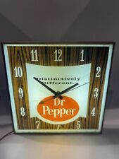 Vintage Dr. Pepper Pam Wall Clock Distinctly Different  all Original 15”sq.works picture