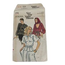 1978 Very Easy Vogue 9704 Vtg Sewing Blouse Pattern Boho Sz 16 Halle Bros #737 picture
