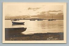 1948 Forest City Landing Sunset Peaks Island Maine Boat RPPC Real Photo Postcard picture