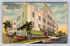 Miami Beach FL-Florida, Grand Plaza Hotel, Advertising Antique, Vintage Postcard picture