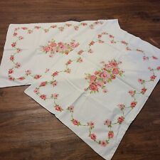 Vintage Hope Luxury Muslin Cotton Pair Pillow Cases Standard Rose Pattern picture