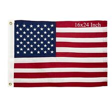 FLAGPARK American Flag Boat USA Flags 16x24 Inch Made in USA Small US Flag Em... picture