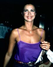 Lynda Carter 1970's Hollywood in sheer sleeveless top smiling 8x10 real photo picture