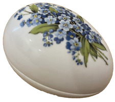 Vintage Rochard Limoges France Floral Egg Shaped Porcelain Trinket Dish picture