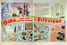 1941 Firestone Tires Vintage 2-Page Print Ad 1940s Christmas Gifts Entire Family picture