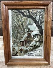 Vintage Framed Dr. C. Mclane’s Liver Pills Dyspepsia & Headache Trade/Post Card  picture