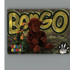 TY Beanie Babies BBOC Card - Series 4 Common - BONGO the Monkey - NM/Mint picture