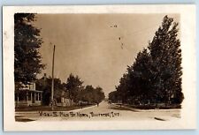 Bluffton Indiana IN Postcard RPPC Photo Main Street North Bicycle Cars c1910's picture