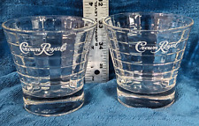 Set Of 2 VINTAGE CROWN ROYAL Logo Tapered Optic Block Rocks Whiskey Glasses EUC picture