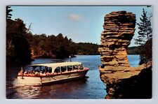 Wisconsin Dells WI-Wisconsin, Upper Dells Chimney Rock Antique Vintage Postcard picture