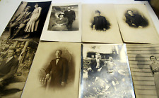 Eight (Lot)  Antique RPPC Photo Postcards Men Women Couples picture