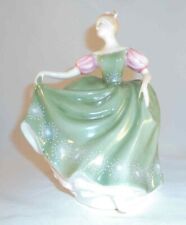 English Royal Doulton Figurine Woman Green Dress Pink Sleeves Michele HN 2234 picture
