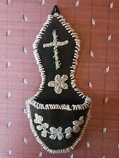 Antique Hand Beaded Hanging Rosary Holder picture